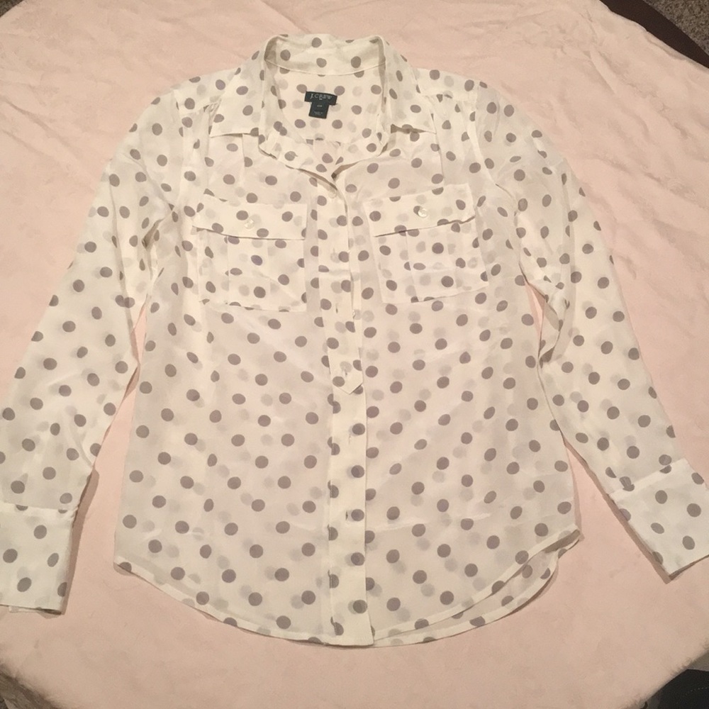 J. Crew polka dot blouse